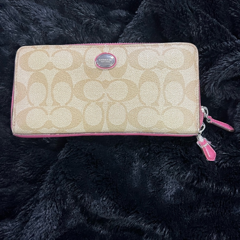 Coach Beige and Pink Wallet